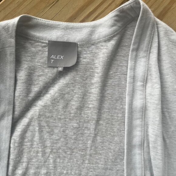 ** Alex T Linen T Shirt Cardigan Small heathered gray - Picture 6 of 10